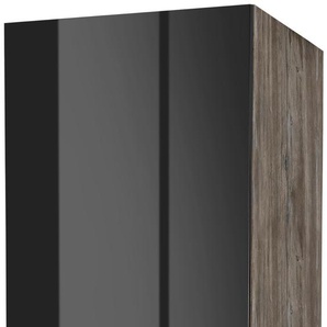 Seitenschrank KOCHSTATION KS-Brindisi Schränke Gr. B/H/T: 60 cm x 200 cm x 60 cm, 1 St., schwarz (schwarz hochglanz, eiche vintage) Seitenschränke