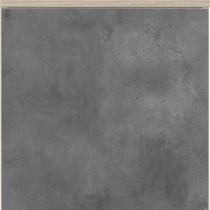 Seitenschrank WIHO KÜCHEN Zell Schränke Gr. B/H/T: 50 cm x 165 cm x 57 cm, grau (front: betonfarben, korpus und arbeitsplatte: satin blackwood) Seitenschränke