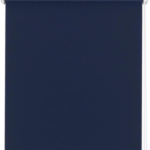 Seitenzugrollo GARDINIA Uni-Rollo Abdunklung Rollos Gr. 180 cm, einseitig verschiebbar, 162 cm, blau (241 dunkelblau) Seitenzugrollos Abschlussprofil in weiß