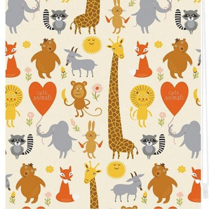 Seitenzugrollo Klemmfix Digital Cute Animals, LICHTBLICK ORIGINAL, verdunkelnd, ohne Bohren, freihängend, Klemmfix, bedruckt
