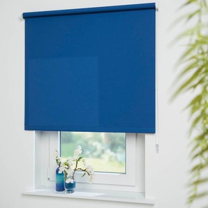 Seitenzugrollo LIEDECO Uni Rollos Gr. 180 cm, 242 cm, blau (dunkelblau, bitte auswählen) Seitenzugrollos