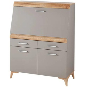 Sekretär - grau - Materialmix - 98 cm - 124 cm - cm 42,0 | Möbel Kraft