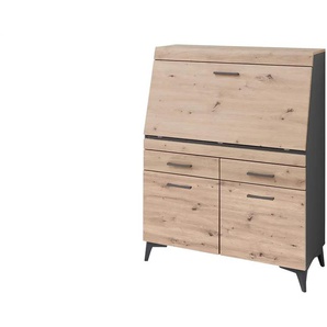 Sekretär - holzfarben - Materialmix - 98 cm - 124 cm - cm 42,0 | Möbel Kraft
