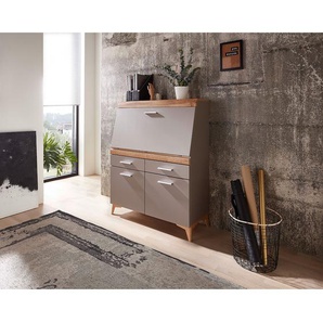 Sekretär Latille 98 x 124 x 42cm Grau/Taupe