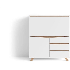 Sekretär - weiß - Materialmix - 120 cm - 127 cm | Möbel Kraft