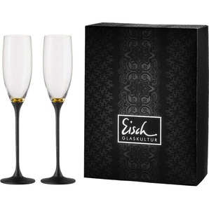 Sektglas EISCH Champagner Exklusiv Trinkgefäße goldfarben (goldfarben, schwarz) Kristallgläser