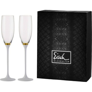 Sektglas EISCH Champagner Exklusiv Trinkgefäße goldfarben (goldfarben, weiß) Kristallgläser