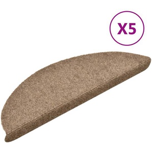 vidaXL Selbstklebende Treppenmatten 5 Stk. Creme 56x17x3cm Nadelvlies