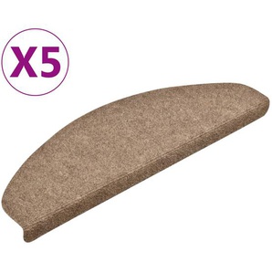 vidaXL Selbstklebende Treppenmatten 5 Stk. Creme 65x21x4cm Nadelvlies