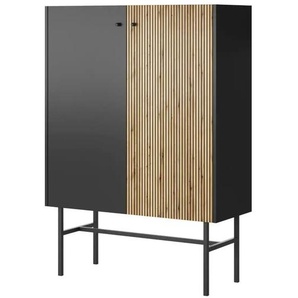 Selsey Highboard   ¦ schwarz ¦ Maße (cm): B: 93,2 H: 131,7