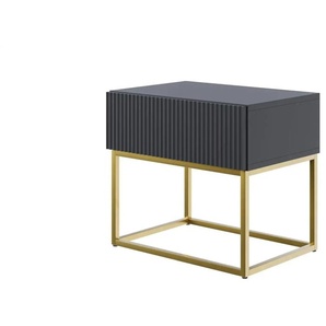 Selsey Nachtkommode mit Kufengestell - schwarz - Materialmix - 50 cm - 44 cm | Möbel Kraft