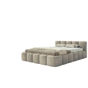 Selsey Polsterbett in Velours Cloudy Low ¦ beige ¦ Maße (cm): B: 160 H: 72
