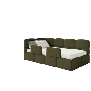 Selsey Polsterliege mit Rausfallschutz Cloudy ¦ grün ¦ Maße (cm): B: 220 H: 88