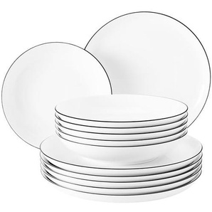Seltmann Lido Black Line breakfast porcelain 12 pa