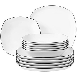 Seltmann Lido Black Line breakfast porcelain recta