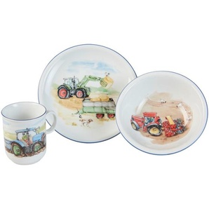 Seltmann Weiden Kindergeschirrset Kinderträume, Blau, Grün, Mehrfarbig, Rot, Keramik, 3-teilig, Fahrzeuge, Füttern, Kindergeschirr