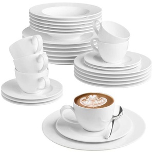 Seltmann Weiden Kombiservice Zoe Fine Diamond, Weiß, Keramik, 30-teilig, 240 ml,240 ml, Essen & Trinken, Geschirr, Geschirr-Sets, Kombiservice
