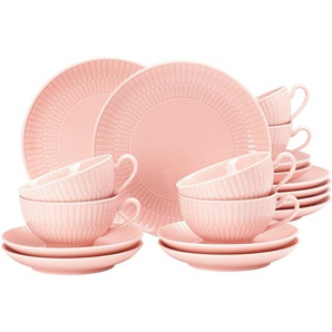 Seltmann Weiden Teeservice Geschirr-Set, 18 Teile, Amina, klein (18-tlg), 6 Personen, Porzellan, Tassen, Untertassen, Teller, Made in Germany, 18 Teile, für 6 Personen