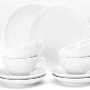 Seltmann Weiden Teeservice Geschirr-Set, 18 Teile, Amina, klein (18-tlg), 6 Personen, Porzellan, Tassen, Untertassen, Teller, Made in Germany, 18 Teile, für 6 Personen