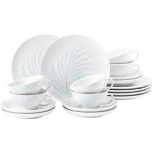 Seltmann Weiden Teeservice Geschirr-Set, 18 Teile, Liberty Mediterranean, klein (18-tlg), 6 Personen, Porzellan, Tassen, Untertassen, Teller, Made in Germany,18 Teile, für 6 Personen
