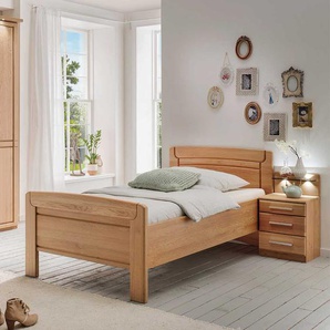 Seniorenbett aus Eiche teilmassiv Nachtkommode (zweiteilig)