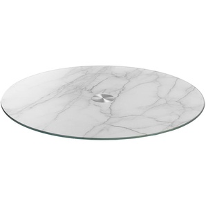 LEONARDO Servierplatte in Marmoroptik - weiß - Glas - 33 cm - 3 cm - 33 cm - [33.0] | Möbel Kraft