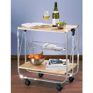 Servierwagen Dinett Deluxe 68 x 70 x 41cm Beige/Ahorn Dekor