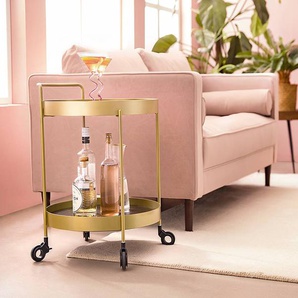 Servierwagen GLENDING 46 x 63 x 47cm Braun/Gold