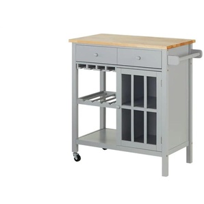 Servierwagen in Landhaus-Optik Butcher ¦ grau ¦ Maße (cm): B: 86,5 H: 88,5 T: 44.0