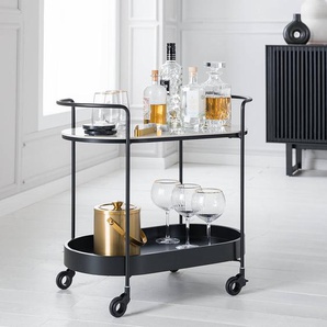Servierwagen Valleymount 68 x 63 x 37cm Schwarz/Weiß