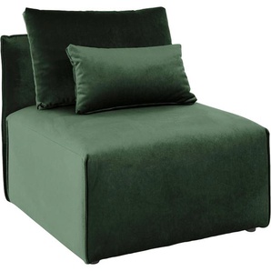Sessel ANDAS Nöre Gr. Samtoptik, B/H/T: 82 cm x 74 cm x 90 cm, grün (dunkelgrün) Polstersessel Sessel