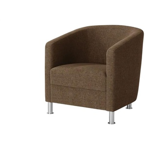 Sessel aus Flachgewebe - braun - Materialmix - 69 cm - 75 cm - cm 76,0 | Möbel Kraft