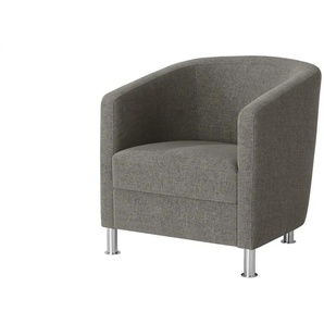 Sessel aus Flachgewebe - grau - Materialmix - 69 cm - 75 cm - cm 76,0 | Möbel Kraft