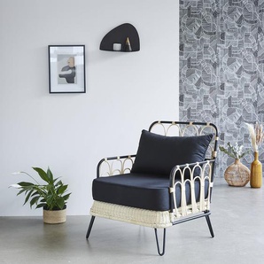 Sessel aus Rattan und Metall