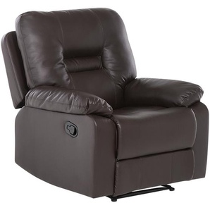 Sessel Braun Kunstleder verstellbar Wohnzimmer Arbeitszimmer Retro Stil