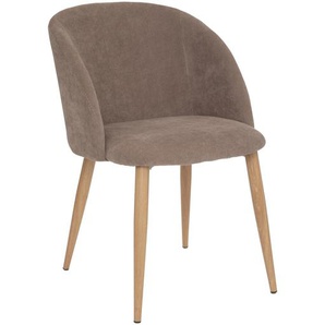 Sessel Celeste Gerippter Samt, Taupegrau