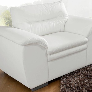 Sessel COTTA Leandra Gr. Kunstleder SOFTLUX, B/H/T: 125 cm x 88 cm x 90 cm, weiß (altweiß) Polstersessel Sessel