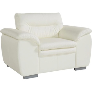 Sessel COTTA Leandra Gr. NaturLEDER, B/H/T: 125 cm x 88 cm x 90 cm, weiß (altweiß) Polstersessel Sessel
