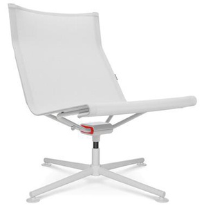 Sessel D1 Low Wagner Fußkreuz Aluminium weiß matt grau, Designer Stefan Diez, 85-91x88x88 cm