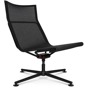 Sessel D1 Low Wagner Fußkreuz Aluminium schwarz matt grau, Designer Stefan Diez, 85–91x88x88 cm