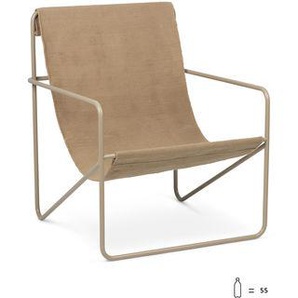 Sessel Desert textil weiß beige / Gestell beige Plastikflaschen-Recycling - Ferm Living - Beige