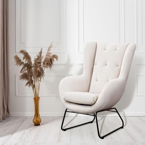 Sessel Designersessel ARTEMIS in Stoff Kronos Altweiß