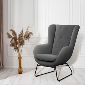 Sessel Designersessel ARTEMIS in Stoff Kronos Aschgrau