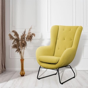 Sessel Designersessel ARTEMIS in Stoff Kronos Gelb