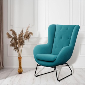 Sessel Designersessel ARTEMIS in Stoff Kronos Türkis