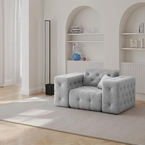 Sessel Designersessel CHANTAL in Stoff Moly Hellgrau