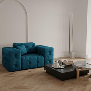Sessel Designersessel CHANTAL in Stoff Opera Velvet Ozeanblau