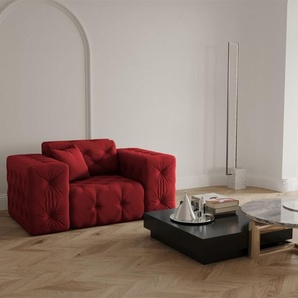 Sessel Designersessel CHANTAL in Stoff Opera Velvet Rubinrot