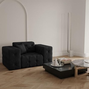 Sessel Designersessel CHANTAL in Stoff Opera Velvet Schwarz