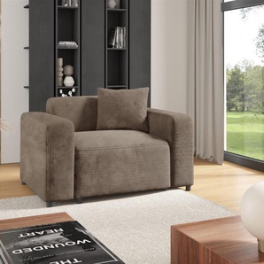 Sessel Designersessel MEGAN in Stoff Poso Cappuccino